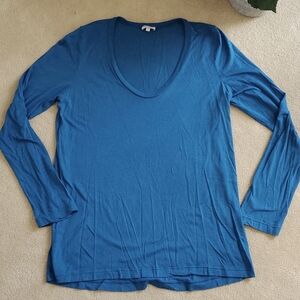 Splendid Peacock Blue Scoop Neck Top XL